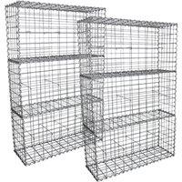 Monstershop Gabion Baskets 100 x 50 x 30cm / 6 Pack in Silver | Size: 100 x 50 x 30 cm