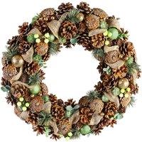 Dibor 50cm Giant Foliage Xmas Decor Front Door Wreath Christmas Wreath