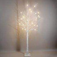 Globrite 5ft Pre-Lit Christmas Twig Tree White Birch Warm White 88 LEDs Indoor Outdoor | Size: 6ft