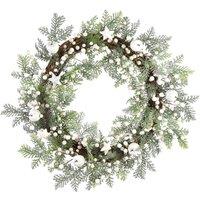 Dibor 50cm Shooting Star Xmas Decor Front Door Wreath Christmas Wreath in White
