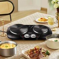 Cusimax Powerful Portable Double Hot Plate 2500W in Black