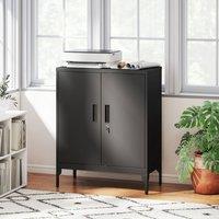 HOMCOM Metal Storage Cabinet with Lock for Home Office, Garage, Study in Black