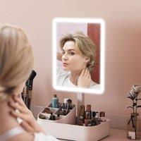 HOMCOM Makeup Mirror, Light Up Mirror with Touch Screen, 2 Lighting Modes in White