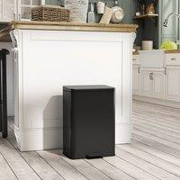 HOMCOM Pedal Bin with Soft-Close Lid, 20L Kitchen Bin for Home in Black