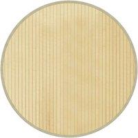 Berkfield Home Rug Round Light Natural60 cm Bamboo in Beige | Size: Medium