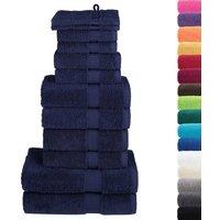 Berkfield Home 12 Piece Premium Towel Set SOLUND Navy Blue 600 gsm