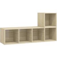 Berkfield Home 2 Piece TV Cabinet Set Sonoma Oak Engineered Wood in Light Tan