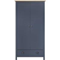 Berkfield Home 2-Door Wardrobe Hill Grey 89x50x170 cm Solid Pine Wood in Navy | Size: 89 x 50 x 170 cm