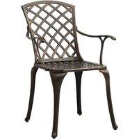 Berkfield Home 3 Piece Bistro Set Cast Aluminium Bronze in Brown