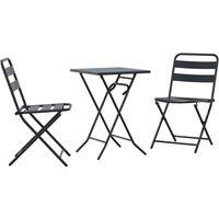 Berkfield Home 3 Piece Folding Bistro Set Anthracite Steel in Black