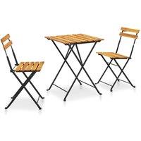 Berkfield Home 3 Piece Folding Bistro Set Solid Acacia Wood in Brown