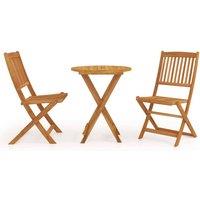 Berkfield Home 3 Piece Folding Garden Dining Set Solid Acacia Wood in Brown