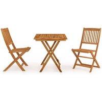 Berkfield Home 3 Piece Folding Garden Dining Set Solid Acacia Wood in Brown