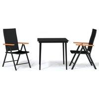 Berkfield Home 3 Piece Garden Dining Set Black