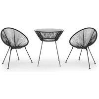 Berkfield Home 3 Piece Garden Dining Set Black