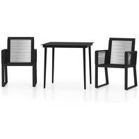 Berkfield Home 3 Piece Garden Dining Set Black