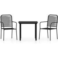 Berkfield Home 3 Piece Garden Dining Set Black