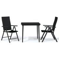 Berkfield Home 3 Piece Garden Dining Set Black