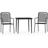 Berkfield Home 3 Piece Garden Dining Set Black