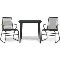 Berkfield Home 3 Piece Garden Dining Set Black PVC Rattan