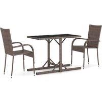 Berkfield Home 3 Piece Garden Dining Set Brown