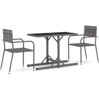 Berkfield Home 3 Piece Garden Dining Set Grey