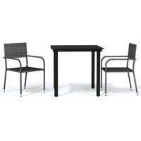 Berkfield Home 3 Piece Garden Dining Set Grey