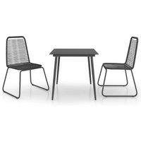 Berkfield Home 3 Piece Garden Dining Set PVC Rattan Black
