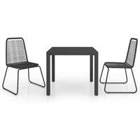 Berkfield Home 3 Piece Garden Dining Set PVC Rattan Black