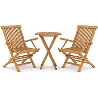 Berkfield Home 3 Piece Garden Dining Set Solid Wood Teak in Brown