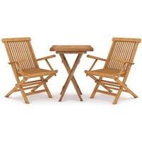 Berkfield Home 3 Piece Garden Dining Set Solid Wood Teak in Brown