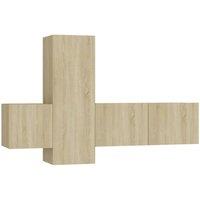 Berkfield Home 3 Piece TV Cabinet Set Sonoma Oak Engineered Wood in Light Oak