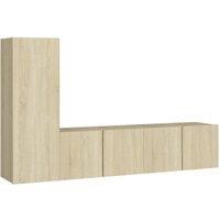 Berkfield Home 3 Piece TV Cabinet Set Sonoma Oak Engineered Wood in Light Brown