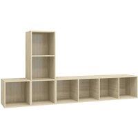 Berkfield Home 3 Piece TV Cabinet Set Sonoma Oak Engineered Wood in Light Brown