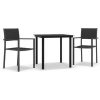 Berkfield Home 3 Piece Garden Dining Set Black