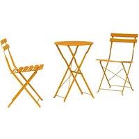 Berkfield Home 3-Piece Folding Bistro Set in Mustard Yellow Steel
