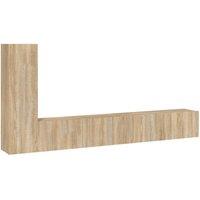Berkfield Home 3 Piece TV Cabinet Set Sonoma Oak Engineered Wood in Light Brown