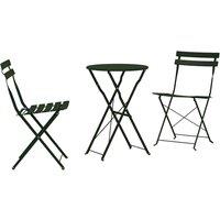 Berkfield Home 3-Piece Folding Bistro Set - Dark Green Steel