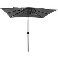 Berkfield Home 3-Tier Parasol with Aluminium Pole Anthracite 2.5x2.5 m in Dark Grey