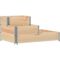 Berkfield Home 3-Tier Raised Bed 120x80 cm Solid Wood Pine in Light Tan