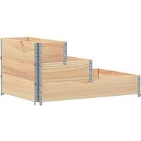 Berkfield Home 3-Tier Raised Bed 120x80 cm Solid Wood Pine in Light Brown
