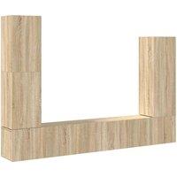 Berkfield Home 4 Piece TV Cabinet Set Sonoma Oak Engineered Wood in Light Tan