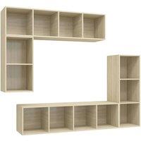 Berkfield Home 4 Piece TV Cabinet Set Sonoma Oak Engineered Wood in Light Tan