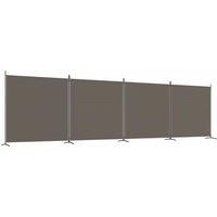 Berkfield Home 4-Panel Room Divider Anthracite 698x180 cm Fabric in Dark Grey