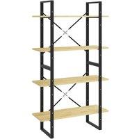 Berkfield Home 4-Tier Book Cabinet 80x30x140 cm Solid Pine Wood in Natural | Size: 80 x 30 x 140 cm