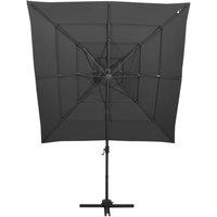 Berkfield Home 4-Tier Parasol with Aluminium Pole Anthracite 250x250 cm in Charcoal