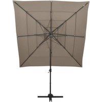 Berkfield Home 4-Tier Parasol with Aluminium Pole Taupe 250x250 cm