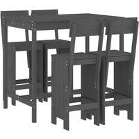 Berkfield Home 5 Piece Garden Bar Set Grey Solid Wood Pine