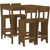 Berkfield Home 5 Piece Garden Bar Set Honey Brown Solid Wood Pine