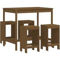 Berkfield Home 5 Piece Garden Bar Set Honey Brown Solid Wood Pine